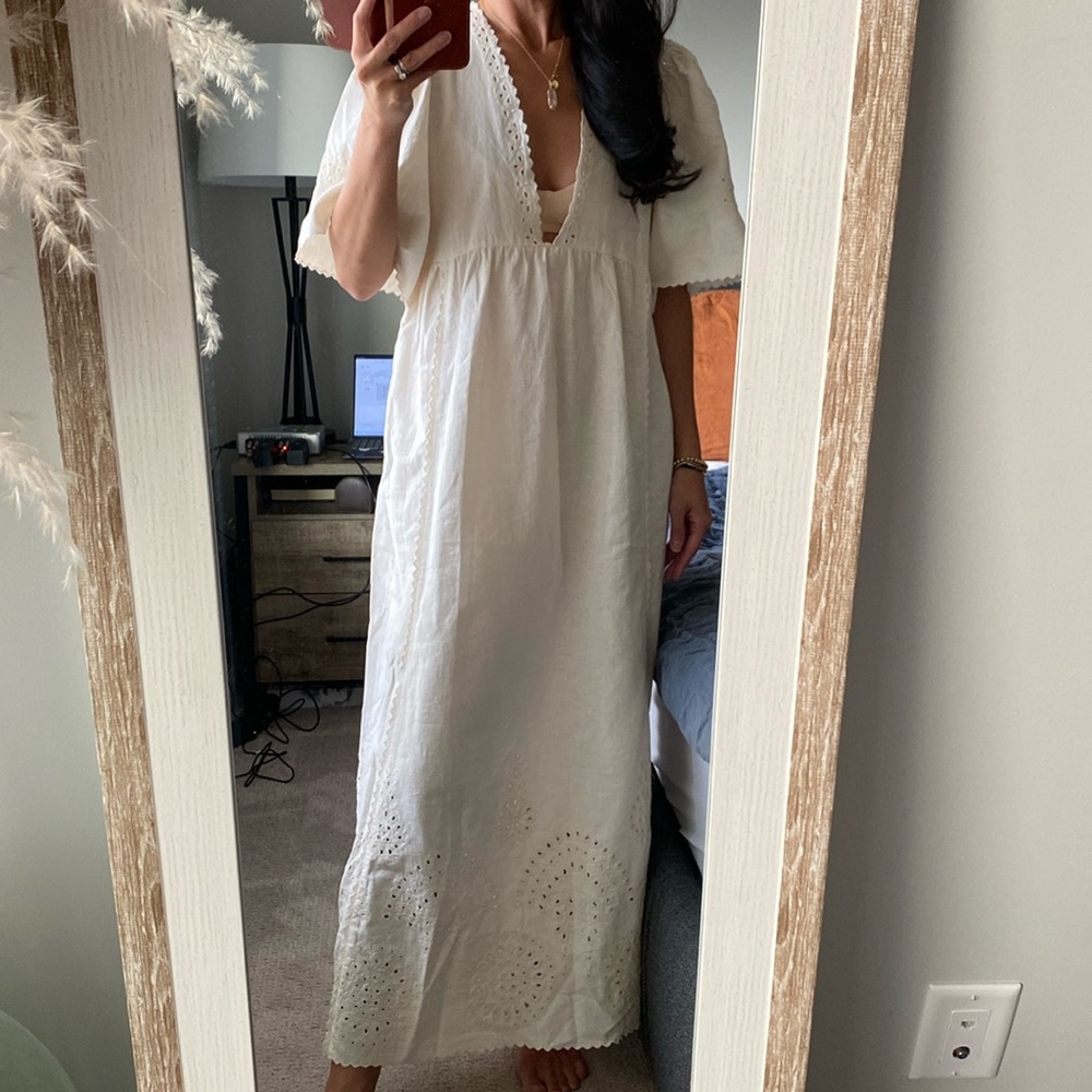NWOT The Great. cotton linen peasant dress